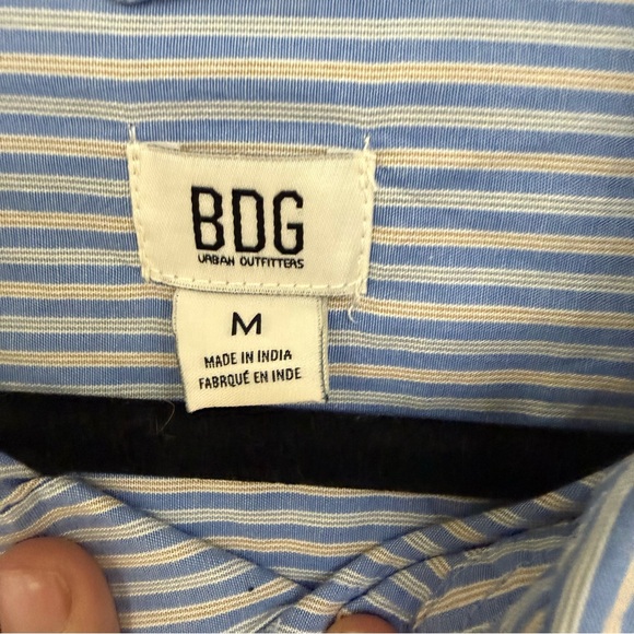 BDG urban outfitters Mens Blue Striped Shirt Size Medium New With Out Tag - Picture 5 of 5